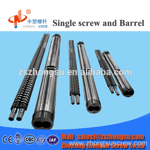 Parallel twin screw barrel for PVC extruder